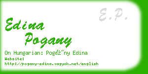 edina pogany business card